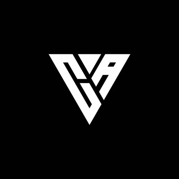 Λογότυπο Γράμμα Μονόγραμμα Τριγωνικό Σχήμα Πρότυπο Σχεδιασμού Απομονωμένο Μαύρο Φόντο — Διανυσματικό Αρχείο