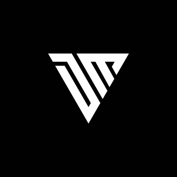 Logo Carta Monograma Com Modelo Design Forma Triangular Isolado Fundo — Vetor de Stock