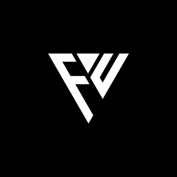 Logo Letter Monogram Triangle Shape Design Template Isolated Black Background — Stock Vector