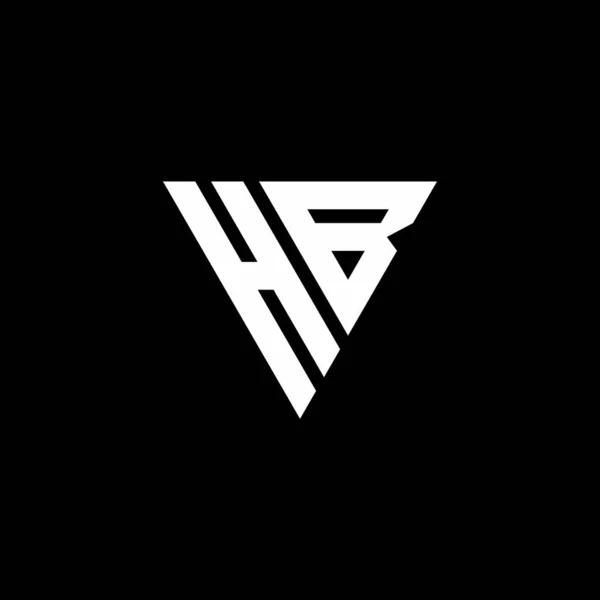 Logo Buchstabenmonogramm Mit Dreieckiger Gestaltungsvorlage Isoliert Auf Schwarzem Hintergrund — Stockvektor