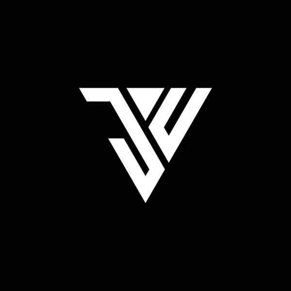 Μονόγραμμα Γραμμάτων Logo Τριγωνικό Σχέδιο Που Απομονώνεται Μαύρο Φόντο — Διανυσματικό Αρχείο
