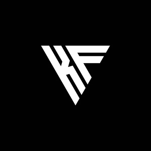 Siyah Arkaplanda Izole Edilmiş Üçgen Şekil Tasarım Şablonuna Sahip Logo — Stok Vektör