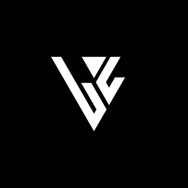 Siyah Arkaplanda Izole Edilmiş Üçgen Şekil Tasarım Şablonlu Logo Harfi — Stok Vektör