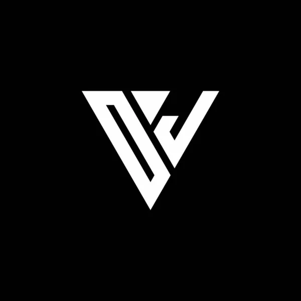 Logo Betű Monogram Háromszög Alakú Design Sablon Elszigetelt Fekete Háttér — Stock Vector
