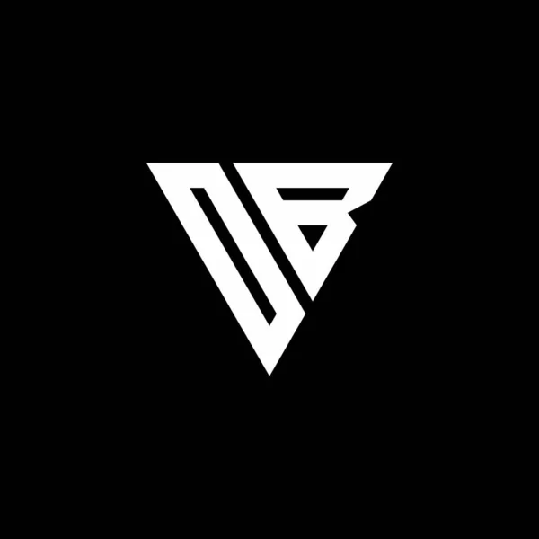 Logo Monogram Trójkątnym Wzorem Odizolowany Czarnym Tle — Wektor stockowy