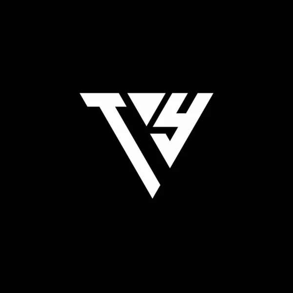 Logo Letter Monogram Triangle Shape Design Template Isolated Black Background — Stock Vector
