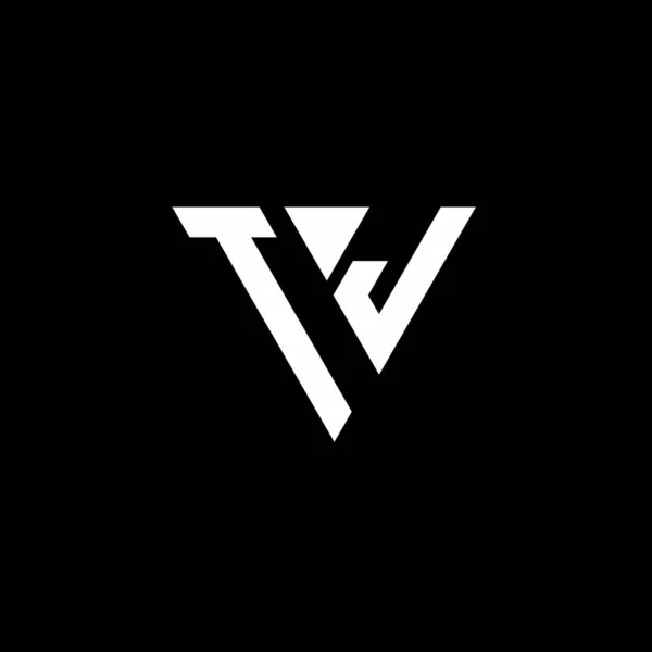 Logo Buchstabenmonogramm Mit Dreieckiger Gestaltungsvorlage Isoliert Auf Schwarzem Hintergrund — Stockvektor