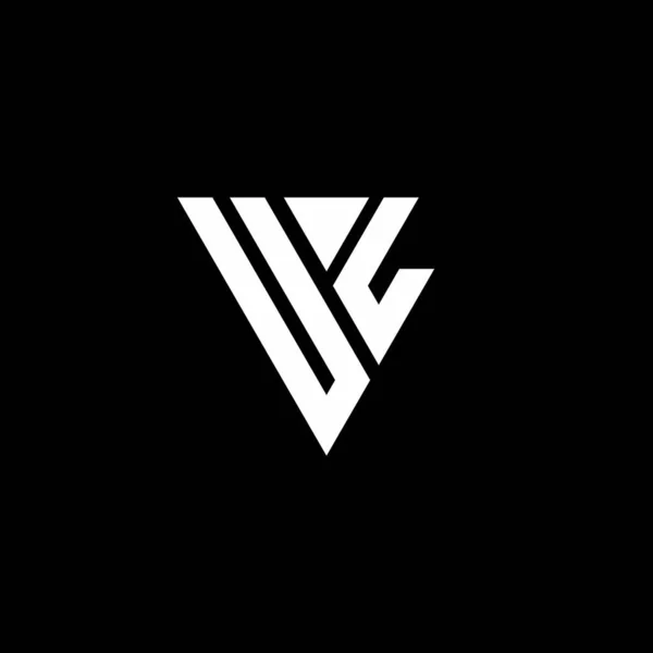 Monograma Letra Logotipo Com Modelo Design Forma Triangular Isolado Fundo — Vetor de Stock