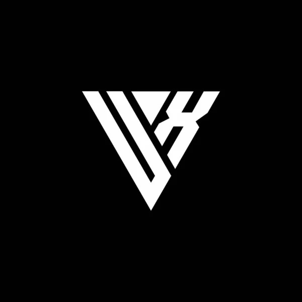 Siyah Arkaplanda Izole Edilmiş Üçgen Şekil Tasarım Şablonlu Logo Harfi — Stok Vektör