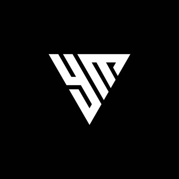 Monografia Liter Logo Trójkątnym Wzorem Odizolowanym Czarnym Tle — Wektor stockowy