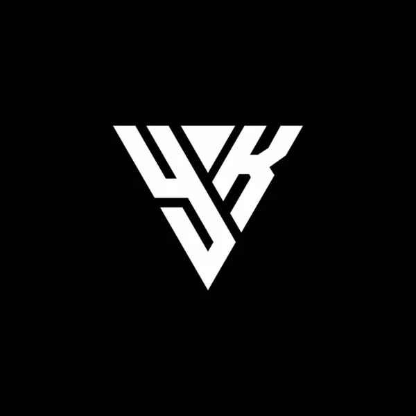 Logo Letter Monogram Triangle Shape Design Template Isolated Black Background — 스톡 벡터