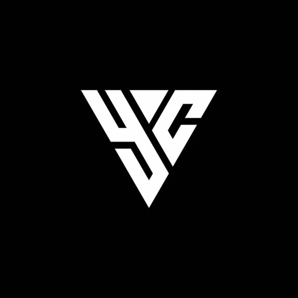 Logo Bokstav Monogram Med Triangel Form Design Mall Isolerad Svart — Stock vektor