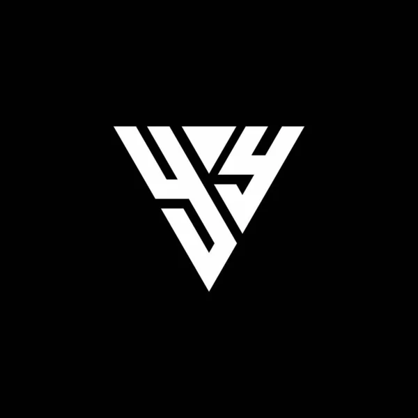 Logó Betű Monogram Háromszög Alakú Design Sablon Elszigetelt Fekete Háttér — Stock Vector