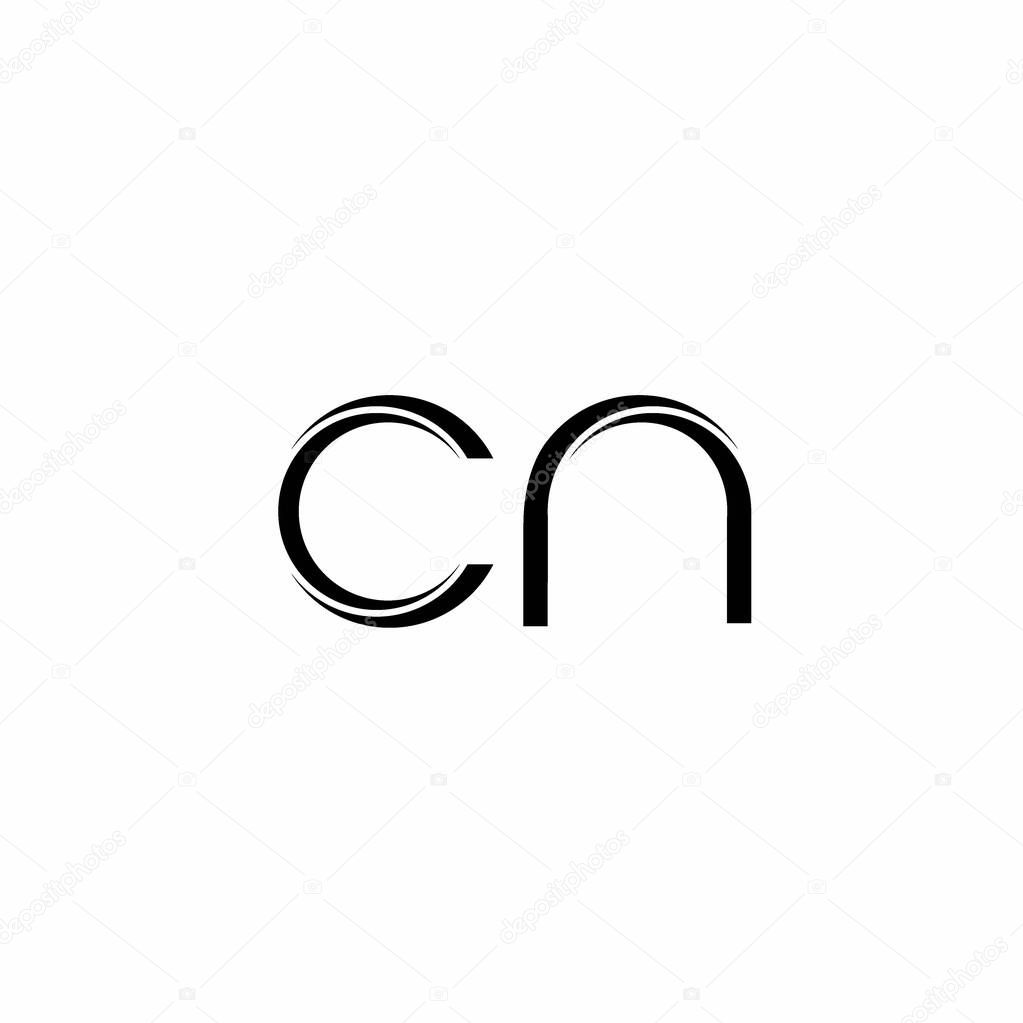 CN Logo monogram with slice rounded modern design template isolated on white background