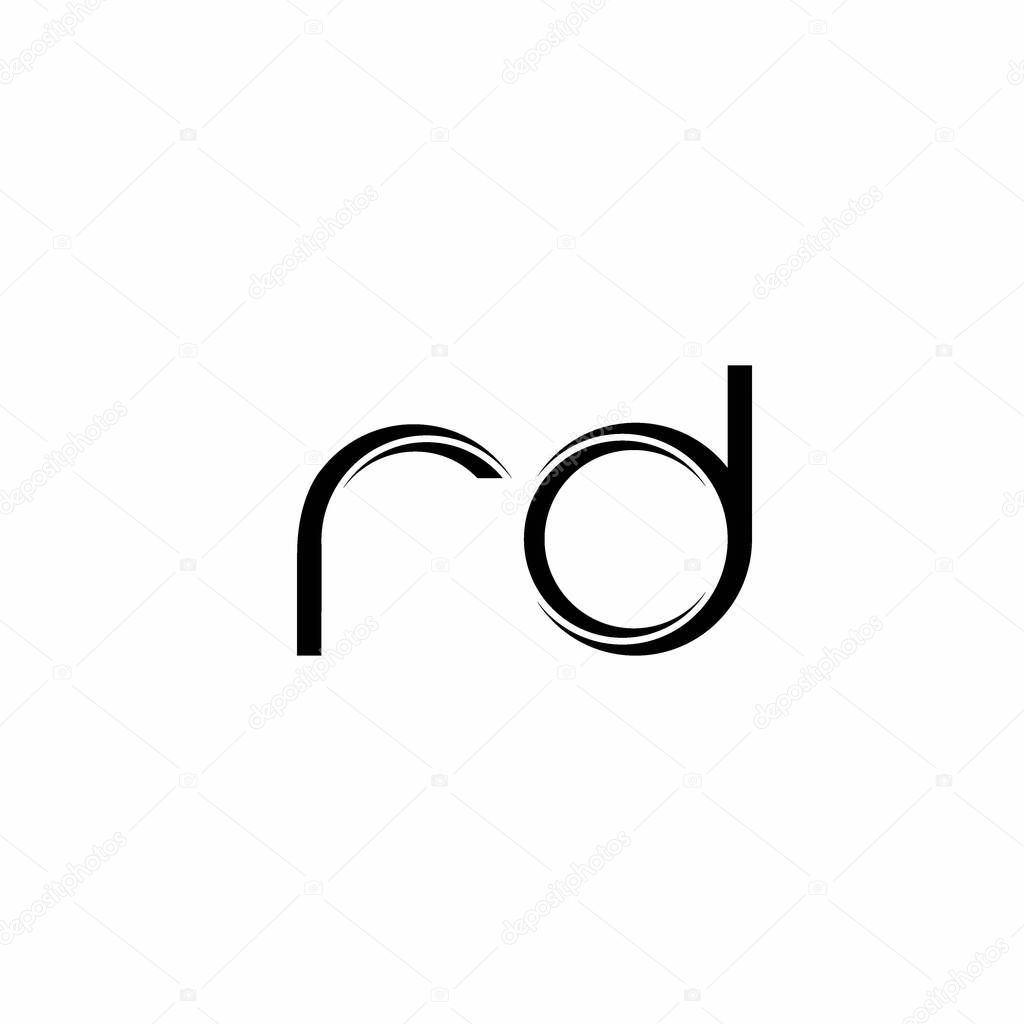RD Logo monogram with slice rounded modern design template isolated on white background