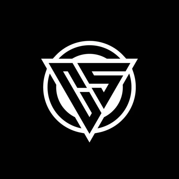 Logo Negativním Tvarem Prostorového Trojúhelníku Zakulaceným Designem Šablony Izolované Černém — Stockový vektor