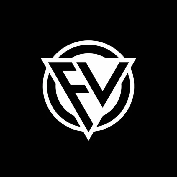 Logotipo Con Forma Triángulo Espacio Negativo Plantilla Diseño Redondeado Círculo — Archivo Imágenes Vectoriales