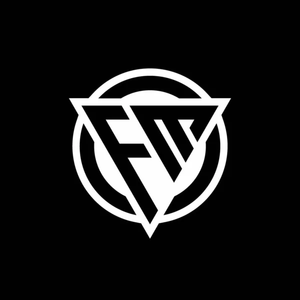 Logotyp Med Negativ Utrymme Triangel Form Och Cirkel Rundad Design — Stock vektor