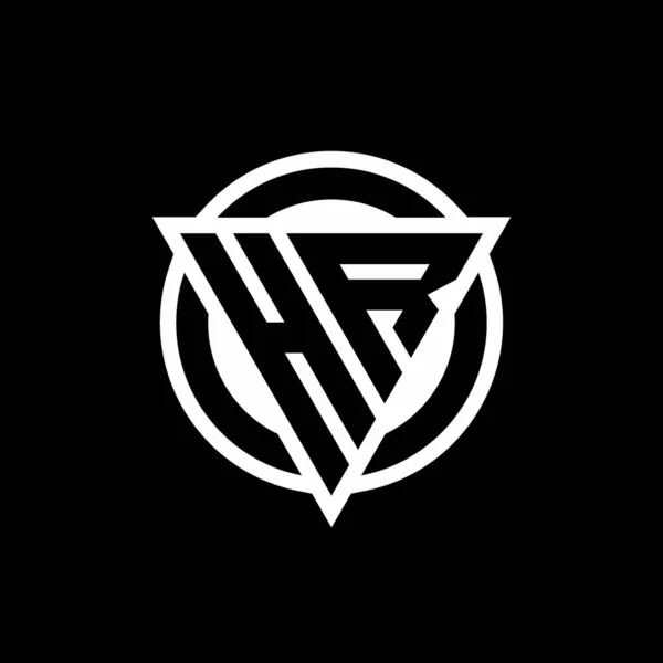 Logo Negativním Prostorovým Trojúhelníkem Tvar Kruhové Zaoblené Design Šablony Izolované — Stockový vektor