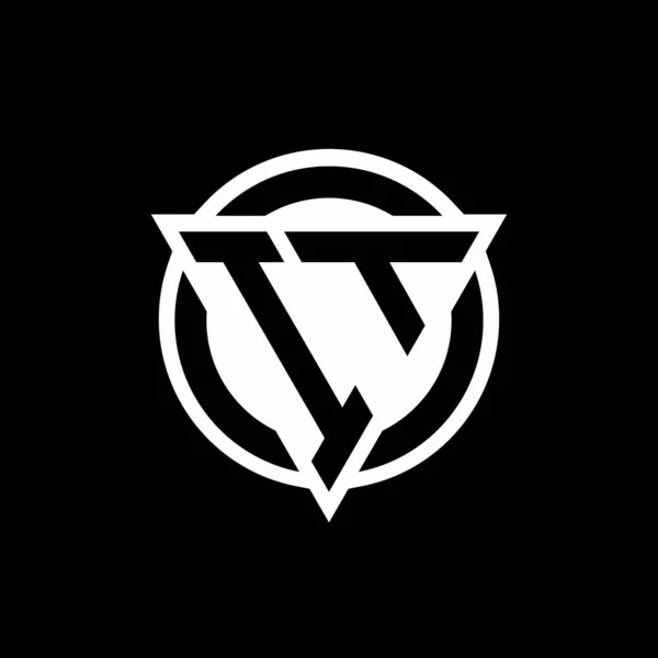 Logotipo Com Forma Triangular Espaço Negativo Modelo Design Arredondado Círculo — Vetor de Stock