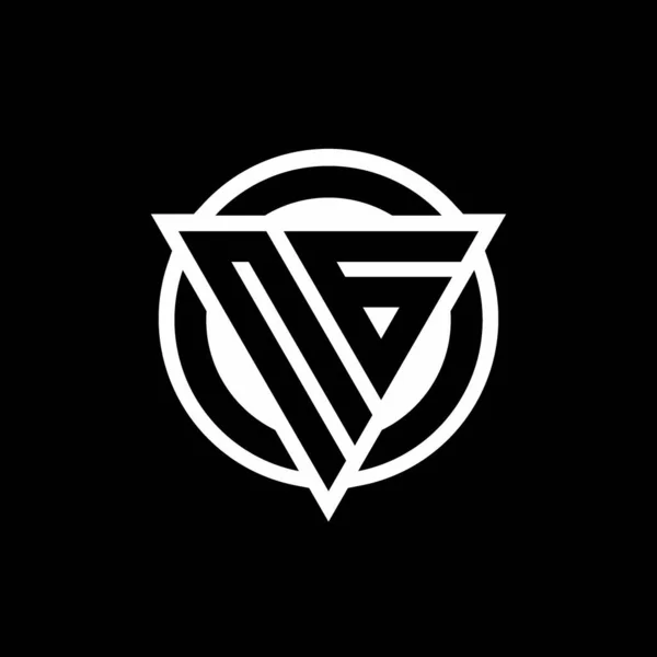 Logotyp Med Negativ Utrymme Triangel Form Och Cirkel Rundad Design — Stock vektor