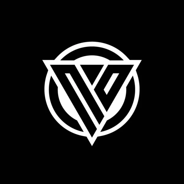 Logo Ujemnym Kształtem Trójkąta Przestrzennego Okrągłym Szablonem Projektu Izolowanym Czarnym — Wektor stockowy