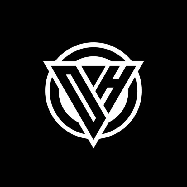 Логотип Отрицательной Формой Треугольника Пространства Округлый Дизайн Круга Шаблон Изолирован — стоковый вектор