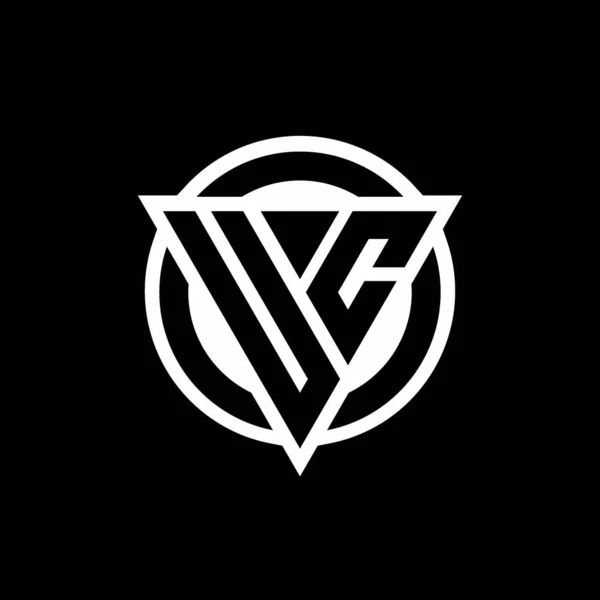 Логотип Отрицательной Формой Треугольника Пространства Округлым Дизайном Круга Изолированный Черном — стоковый вектор