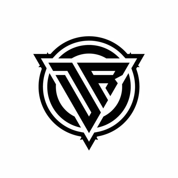 Logo Dengan Bentuk Segitiga Dan Lingkaran Dengan Templat Desain Bundar - Stok Vektor