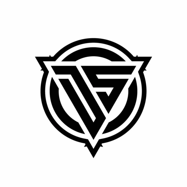 Logosu Beyaz Arkaplanda Izole Edilmiş Yuvarlak Dizayn Şablonuyla Üçgen Şeklinde — Stok Vektör