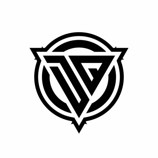 Логотип Формою Трикутника Колом Округленим Шаблоном Дизайну Ізольовано Білому Тлі — стоковий вектор