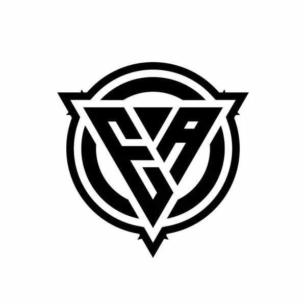 Logo Met Driehoekige Vorm Cirkel Met Omtrek Afgerond Ontwerp Template — Stockvector