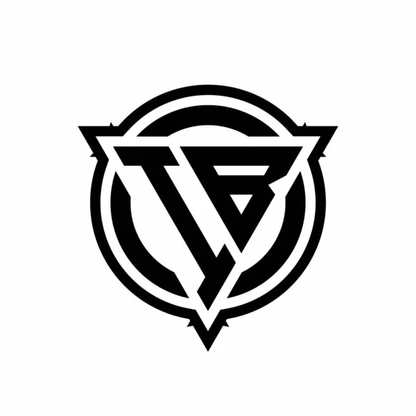 Logo Dengan Bentuk Segitiga Dan Lingkaran Dengan Templat Desain Bundar - Stok Vektor