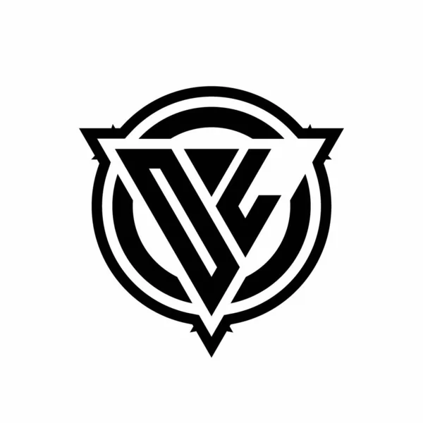 Logo Forme Triangle Cercle Avec Contour Arrondi Modèle Isolé Sur — Image vectorielle