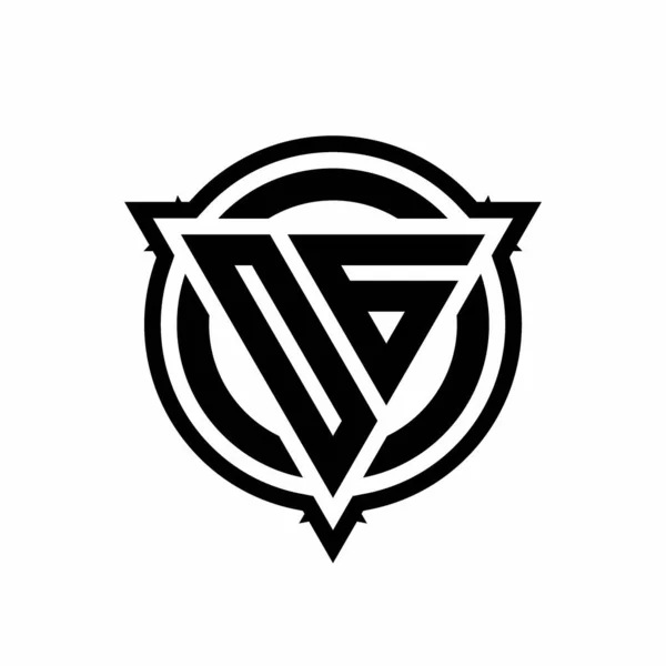 Logotipo Con Forma Triángulo Círculo Con Plantilla Diseño Redondeado Contorno — Archivo Imágenes Vectoriales