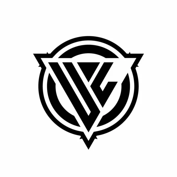 Логотип Формою Трикутника Колом Контурним Округленим Шаблоном Дизайну Ізольовано Білому — стоковий вектор