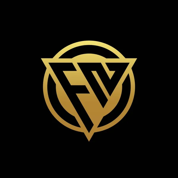 Logotyp Monogram Med Triangel Form Och Cirkel Rundad Stil Isolerad — Stock vektor
