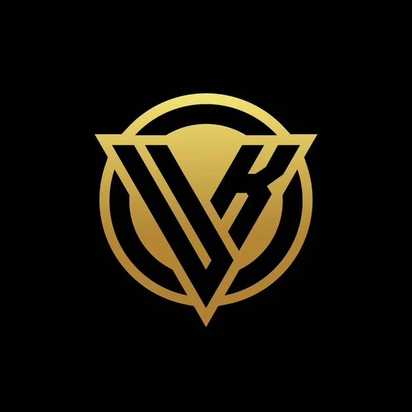 Monograma Logotipo Reino Unido Com Forma Triângulo Círculo Estilo Arredondado — Vetor de Stock