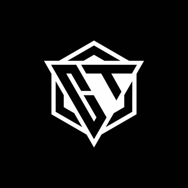 Logotyp Monogram Med Triangel Och Hexagon Form Kombination Isolerad Rygg — Stock vektor