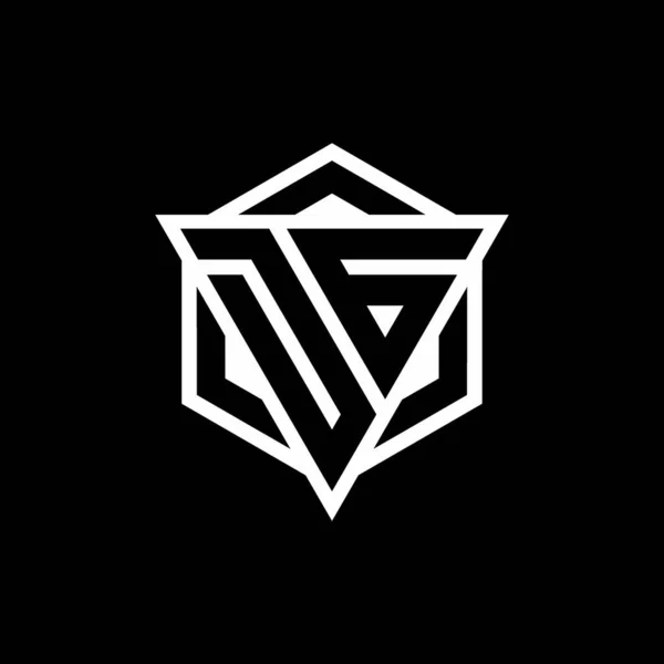 Logo Monogram Med Triangel Och Hexagon Form Kombination Isolerad Rygg — Stock vektor