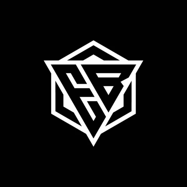 Monograma Logo Ului Combinație Triunghi Formă Hexagonală Izolată Culorile Spate — Vector de stoc