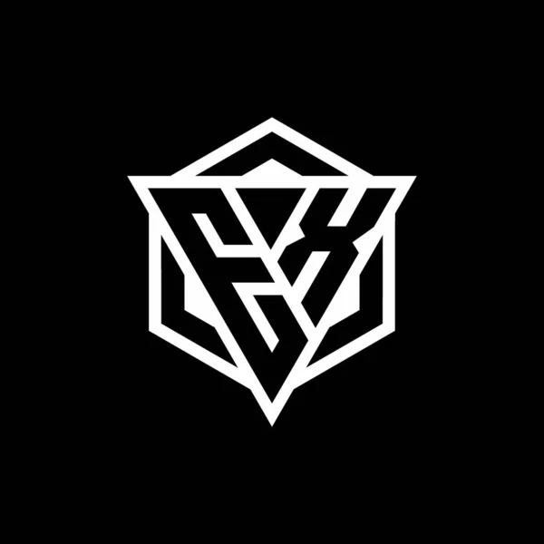 Arka Beyaz Renklerde Izole Edilmiş Üçgen Altıgen Şekilli Logosu — Stok Vektör