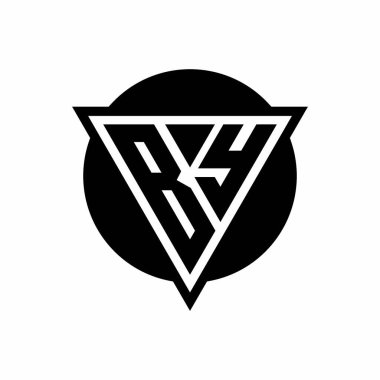 Eksi uzay üçgenli logo ve beyaz arkaplanda izole edilmiş çember şekilli şablon