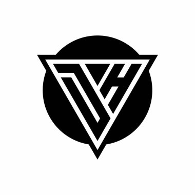 Beyaz arkaplanda izole edilmiş DH logosu ve çember şekil şablonu