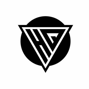 Beyaz arkaplanda izole edilmiş negatif uzay üçgeni ve daire şeklindeki tasarım şablonuna sahip genel merkez logosu