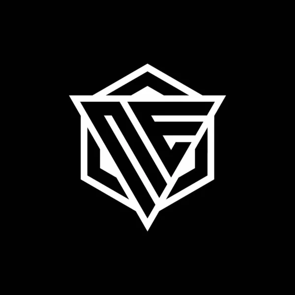 Logo Monogramma Con Triangolo Combinazione Forma Esagonale Isolato Sul Retro — Vettoriale Stock