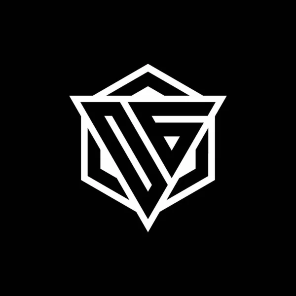 Logó Monogram Háromszög Hatszög Alakú Kombináció Elszigetelt Háton Fehér Színekben — Stock Vector