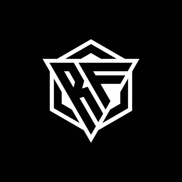 Logo Monogram Háromszög Hatszög Alakú Kombináció Elszigetelt Háton Fehér Színekben — Stock Vector