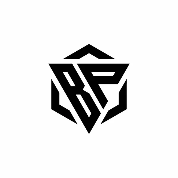 Logo Monogram Háromszög Hatszög Modern Design Sablon Elszigetelt Fehér Háttér — Stock Vector