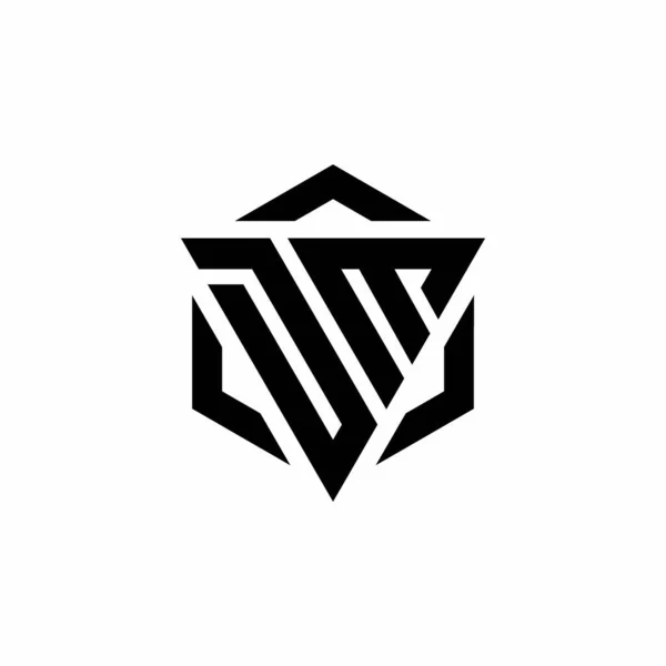 Logo Monogramă Triunghi Șablon Design Modern Hexagon Izolat Fundal Alb — Vector de stoc